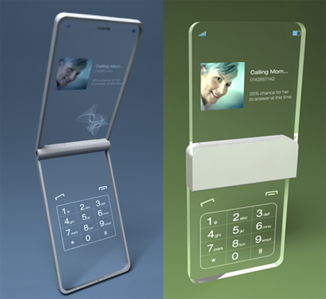 glassy glass transparent cell phone concept