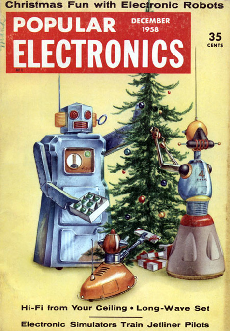 retrofuturistic home life robot servants