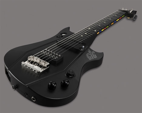 The controller for the game follows the traditional sixstring guitar layout