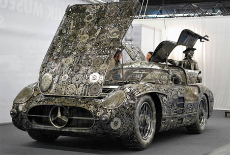 Scrappiest Art Car Ever: Rad Scrap Metal Gullwing Mercedes  Gadgets 