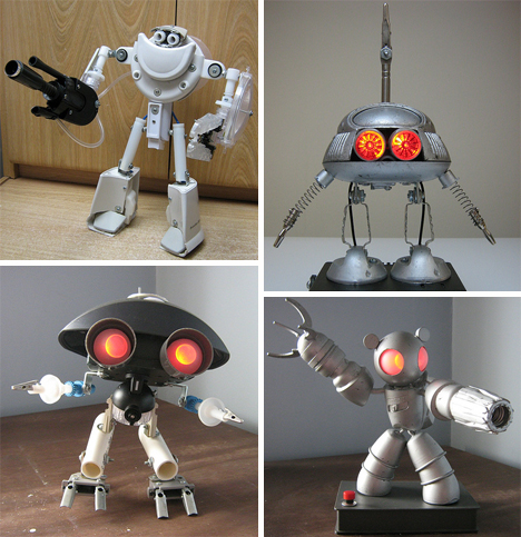 Recycled junk robots eyes