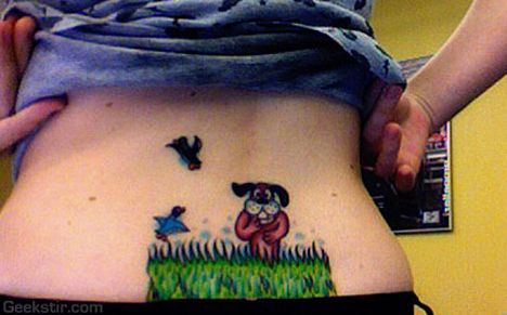 duck hunt tattoo tramp stamp