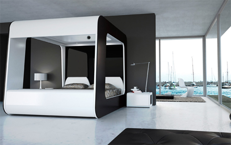 Futuristic Bed With Built In Tv Movie Screen Video Games