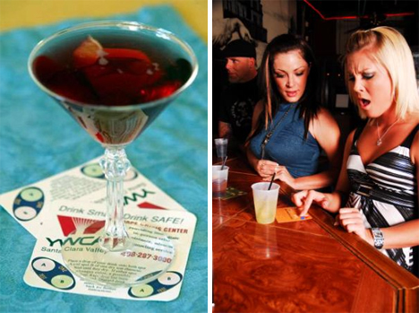 Drinking Safely Coasters Test Cocktails for Date Rape Drugs