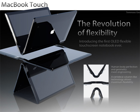 macbook touch flexible notebook computer concept