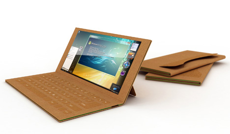 recyclable paper laptop concept