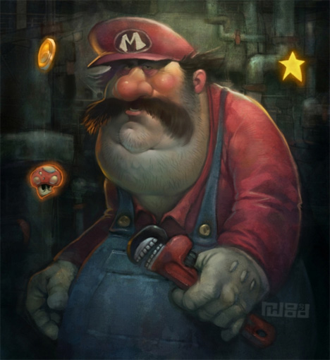 woodyart grumpy mario