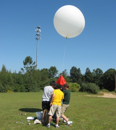 preparing weather balloon