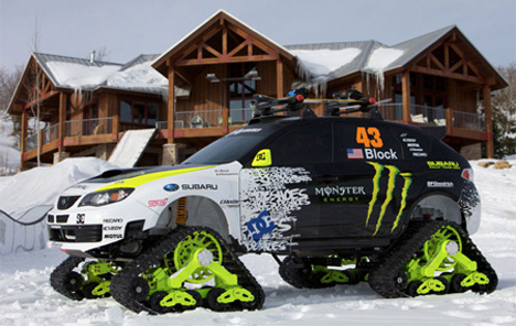 subaru snow car