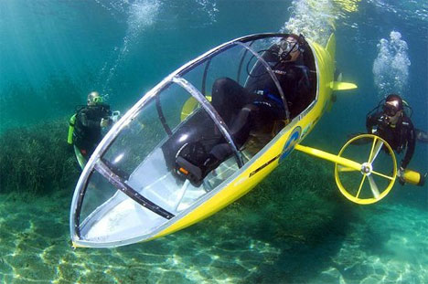 underwater bike riding