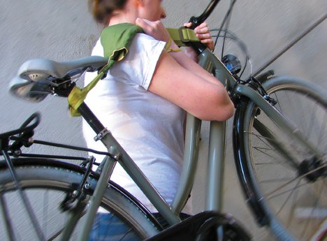 Stepping it Up: Shoulder Strap Helps Get Bikes Up Stairs