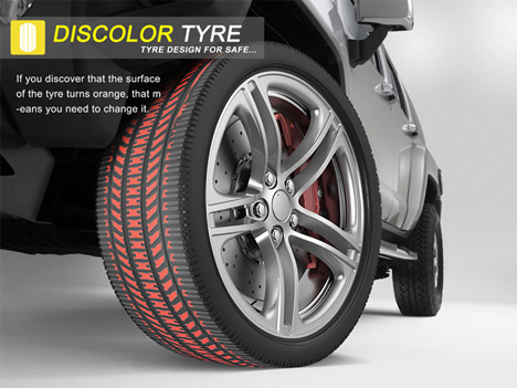 discolor tires