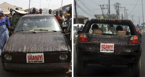 woven raffia car