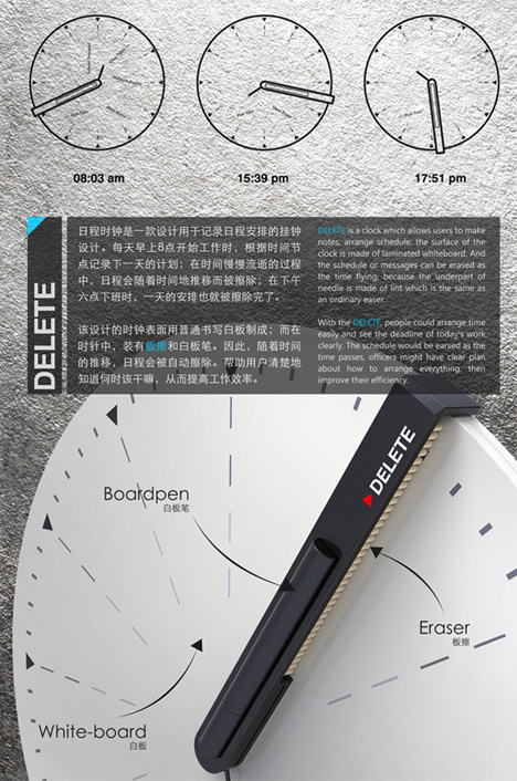 delete erasing clock concept