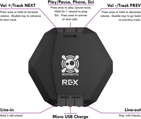 clip-on sporting speaker boombot rex