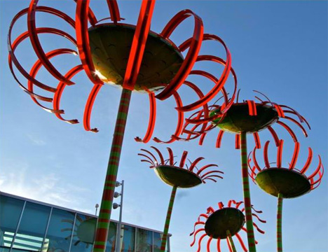 seattle sonic boom outdoor singing flowers installation art
