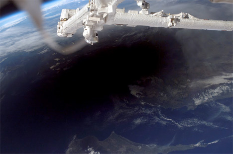 solar eclipse seen from space