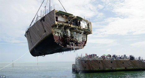 minesweeper ship cut in half