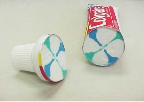 toothpaste cut in half