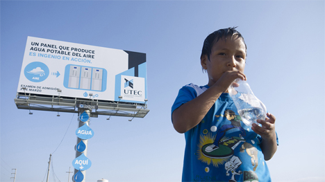 billboard pulls water from the air