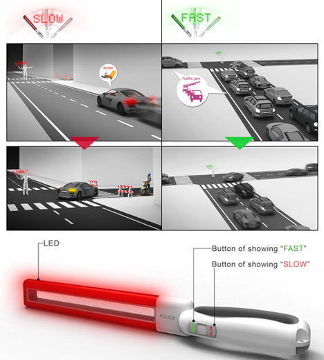 led traffic guiding baton