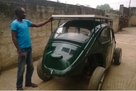 solar and wind turbine powered car