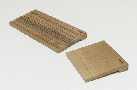 wooden keyboard and touch pad