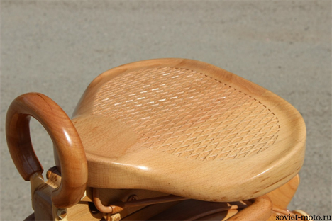 hand carved wooden motorcycle seat