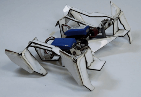 origami self-assembling walking robot