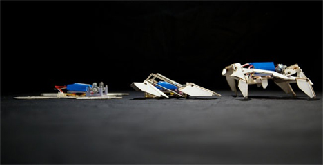 pop-up self-assembling robots