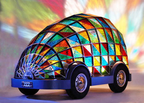 driverless stained glass car