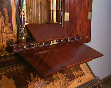 hidden pop out easel roentgen master cabinetmakers