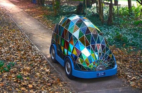 self driving stained glass car