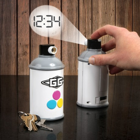 spraycan projection clock