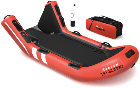 rescue tip-board life raft
