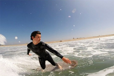 working surfboard made of lightweight cardboard