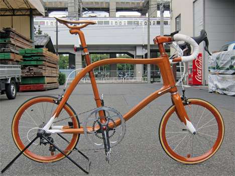 4 handmade wooden bikes