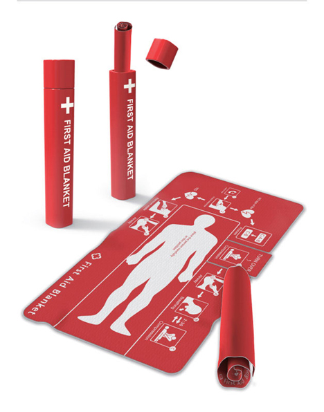 first aid instructional blanket concept