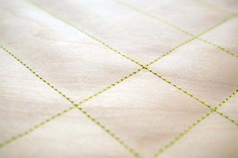 sewn wood cover material