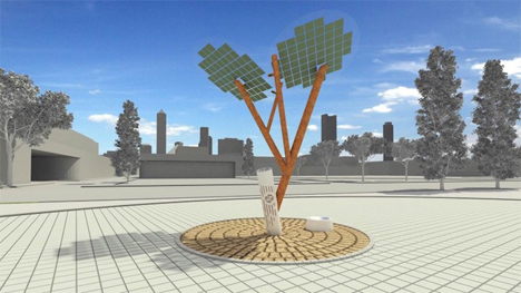 solar tree phone charger