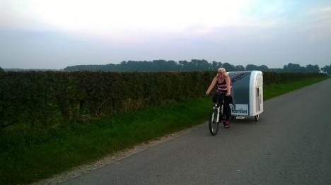 bike camper being towed