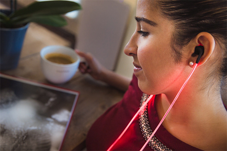 laser illuminated headphones