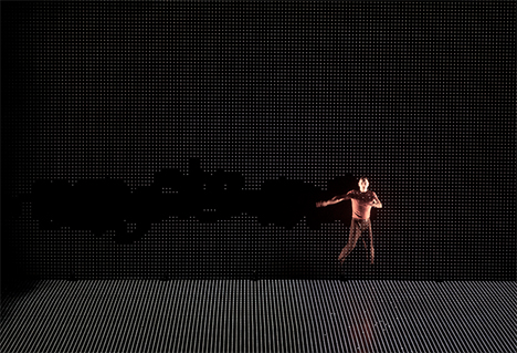 performance art dance and projected light