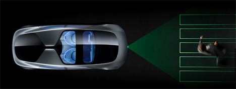 projected crosswalk self driving mercedes