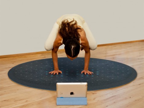 yoga on interactive tera mat