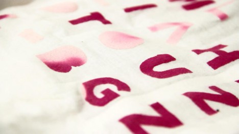 social textile letters words