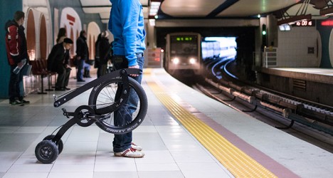 half bike subway platform