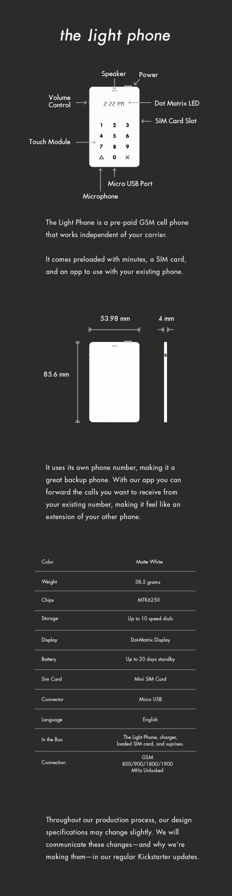 light phone diagram