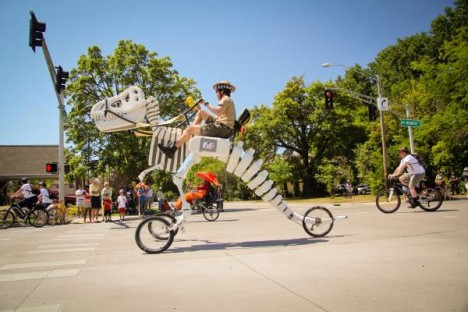 t rex moving sculpture bike