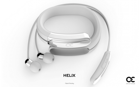 helix bluetooth earbud wristband